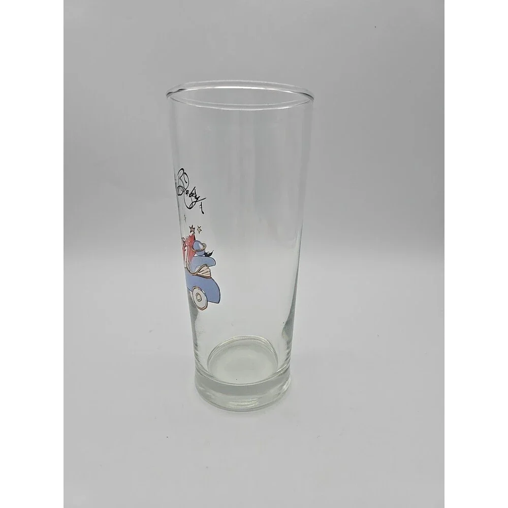Pottery Barn Holiday Santa Baby Chilling On A Car Tumbler Highball Glass